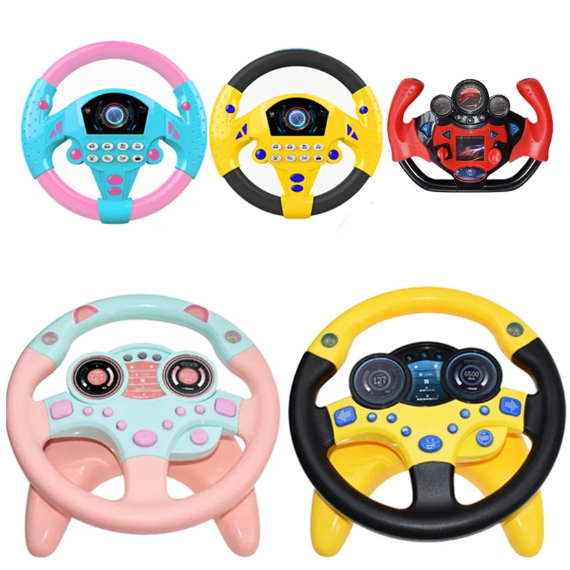Educational|Musical Steering Wheel Toy with Light &amp; Sound (Assorted Colors)