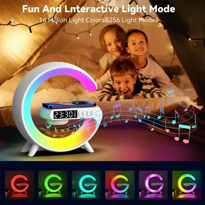 Multifunction Wireless Charger Stand Pad Speaker with Night Light
